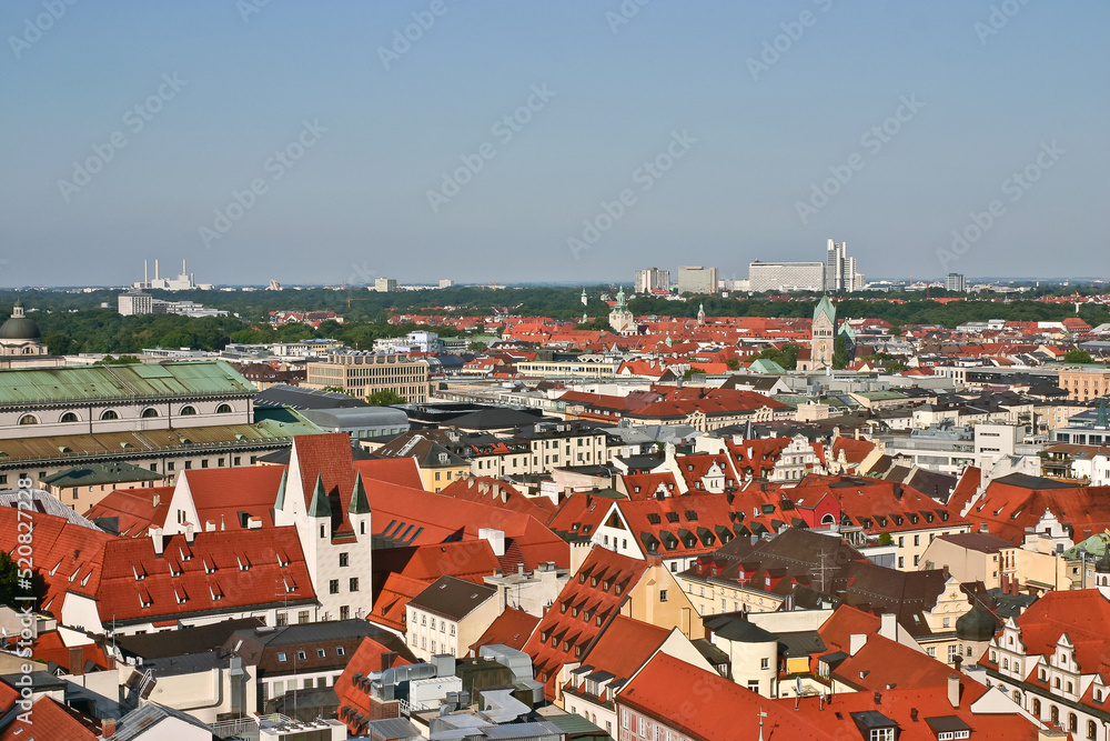 Aerial view of old town of Munich Germany
