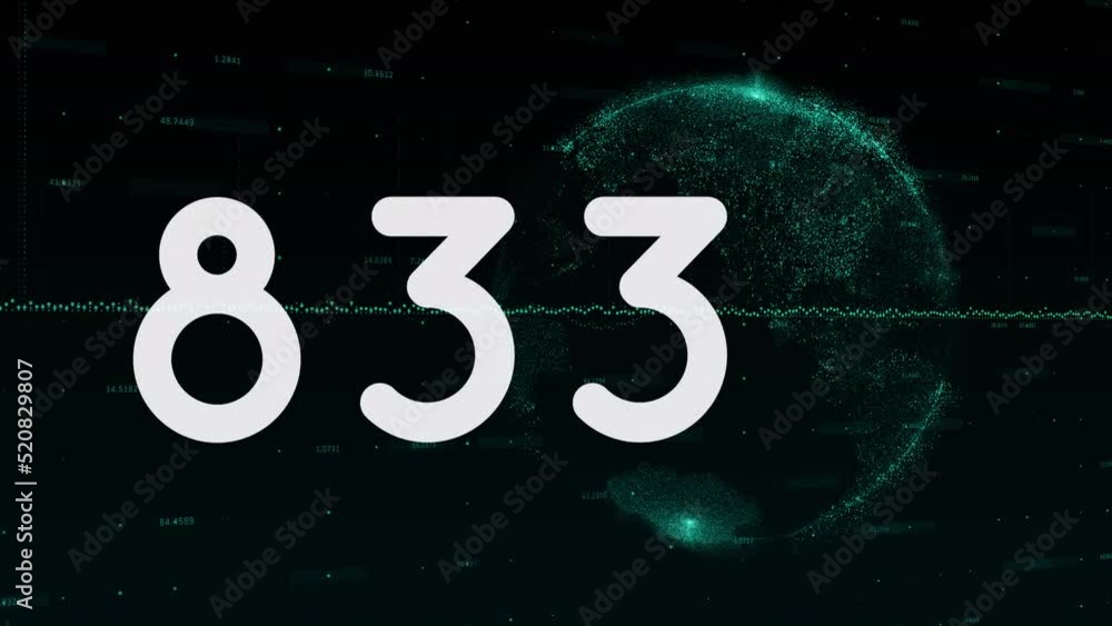 Animation of increasing numbers over financial data and globe on black background Animation of increasing numbers over financial data and globe on black background