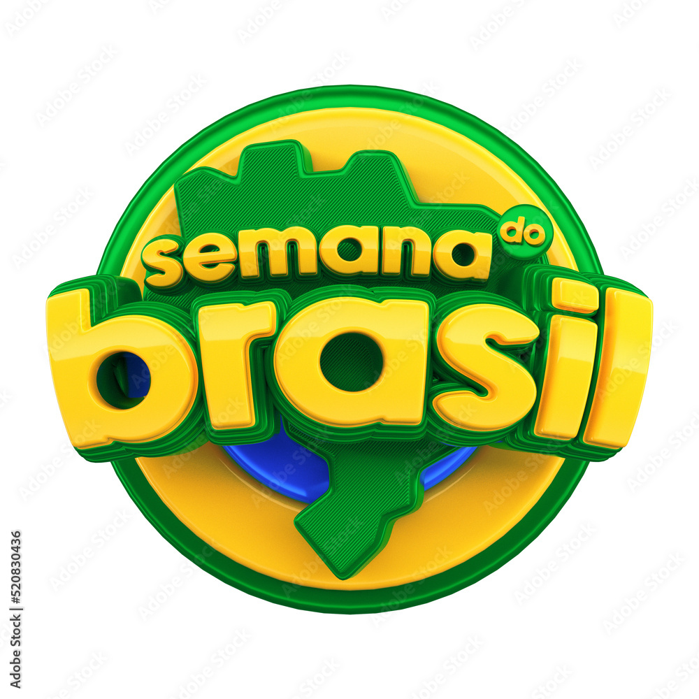 Semana do Brasil Selo 3D Render Stock Illustration Adobe Stock