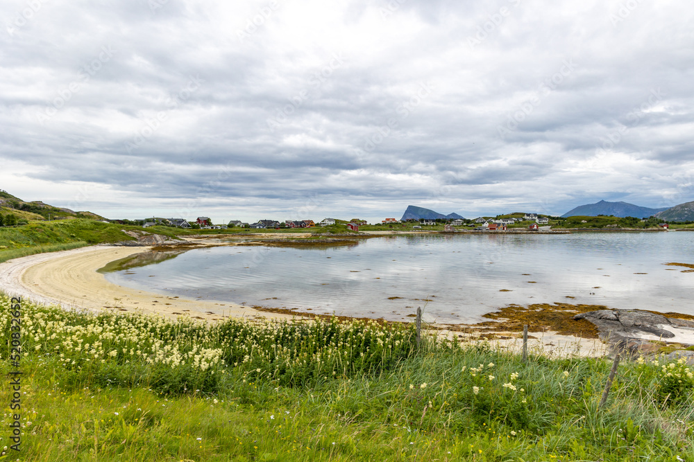 beautiful beach at Sommaroy (Sommarøy) island, Troms og Finnmark, North Norway