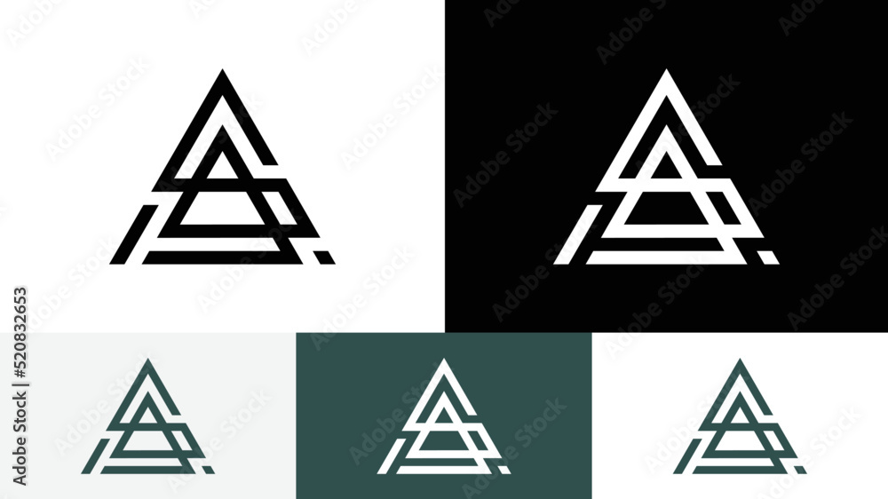 Initials letter SA Logo Monogram vector template illustration.alphabet triangle style AS S, A abstract modern icon design 