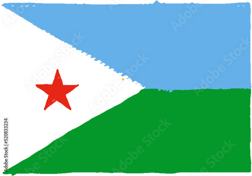 Country Flag Pencil or Marker Sketch Vector