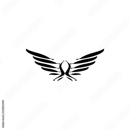 Bird wings vector icon. Angel wings vector icon.