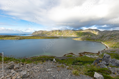 beautiful norwegian fjord near the North Cape  Nordkapp   Finnmark  Norway