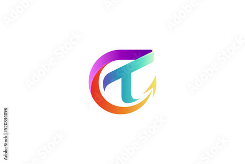 CT initial letter monogram logo