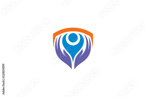 people and shield logo for protection and care