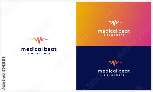 Medical Heart Beat logo design template abstract heart beat symbol icon