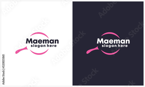 food logo design template with abstract pan