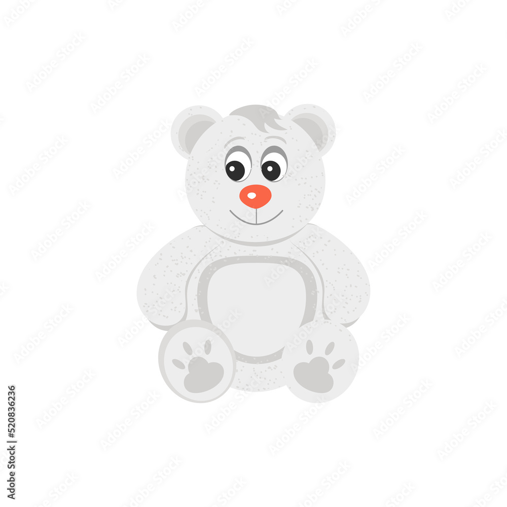 The grey bear is sitting. Vector illustration