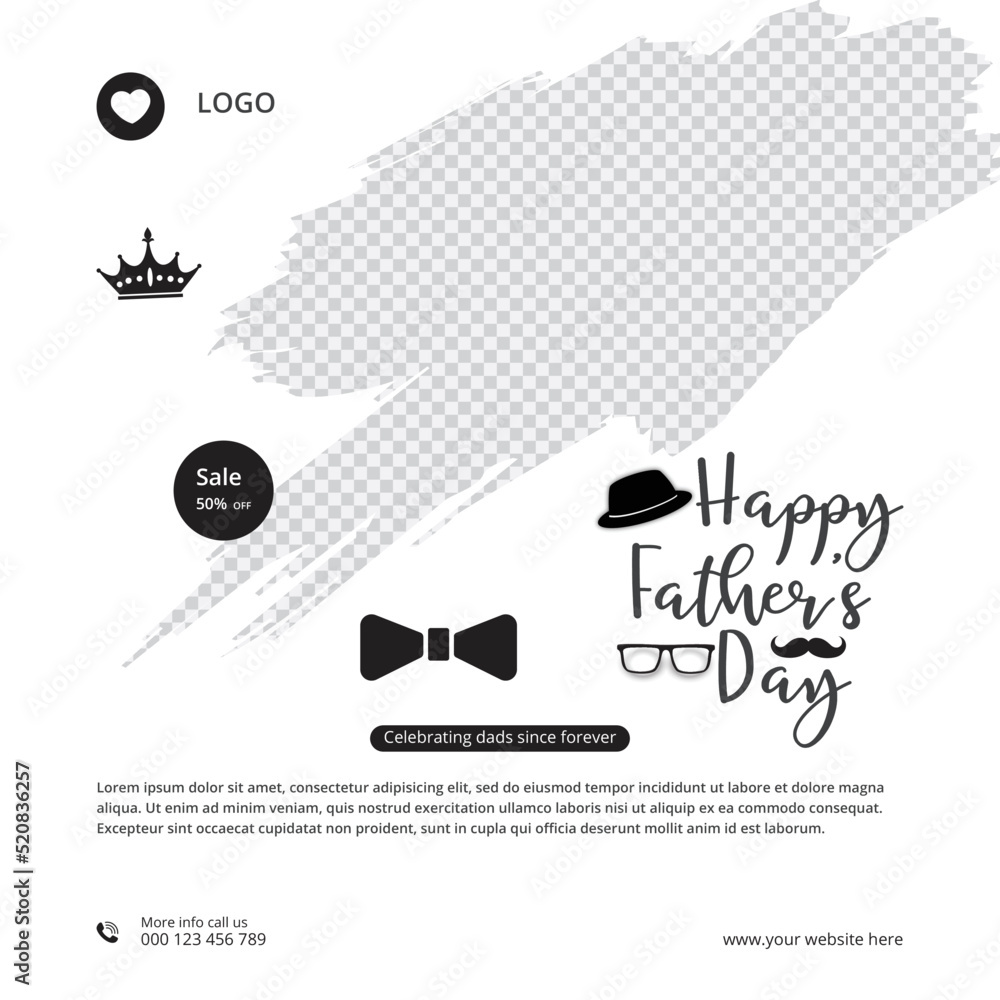 Colorful father's day dad playing with son banner template 06