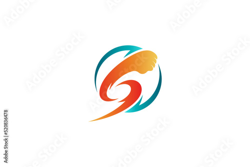 Strong punch flat logo template