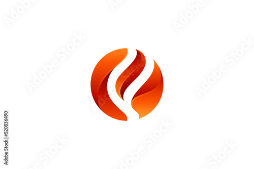 F letter fire gradient logo photo