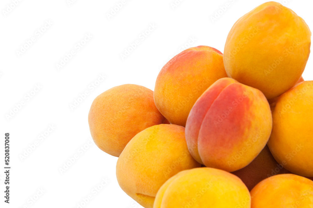 Beautiful apricots on a white texture. Isolated ripe peaches. Juicy white plums on a light background. Fruit growing concept. Beautiful apricots on a white texture. Isolated ripe peaches. Juicy white plums on a light background. Fruit growing concept.