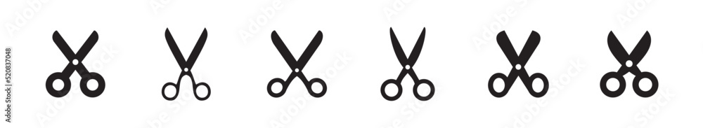 Scissors icon set. Simple pictogram. Isolated. Scissors icon set. Simple pictogram. Isolated.