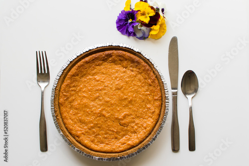 a plate of pie on the table photo