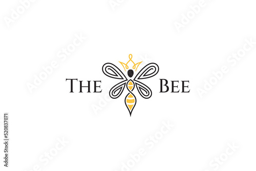 The Bee or Queen Bee Luxury minimalist logo template