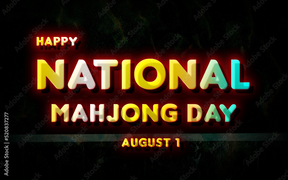 Happy National Mahjong Day, holidays month of august , Empty space for text, vector design