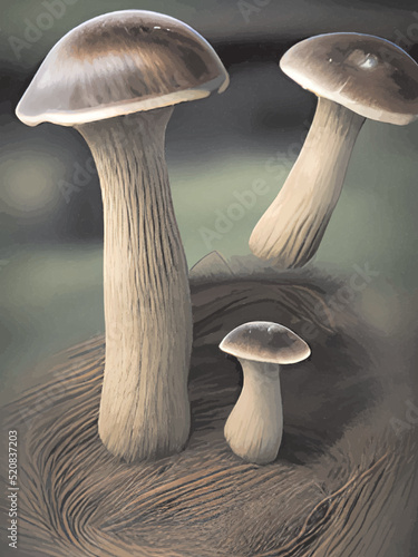 mushrooms on a dark background