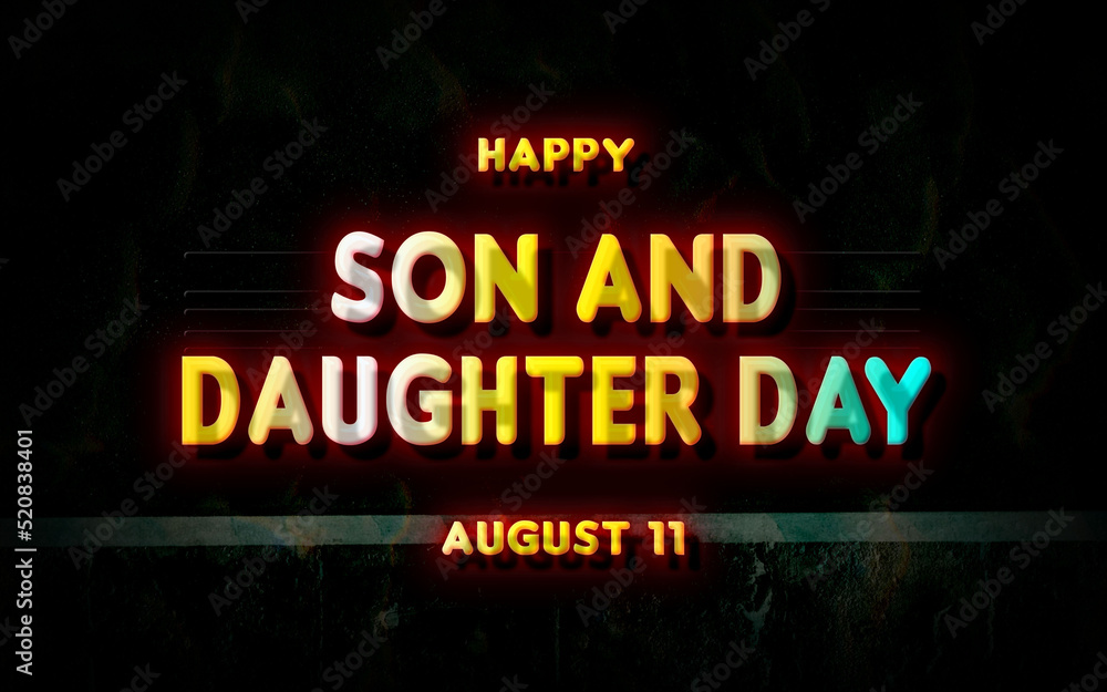 Happy Son and Daughter Day, holidays month of august , Empty space for text, vector design