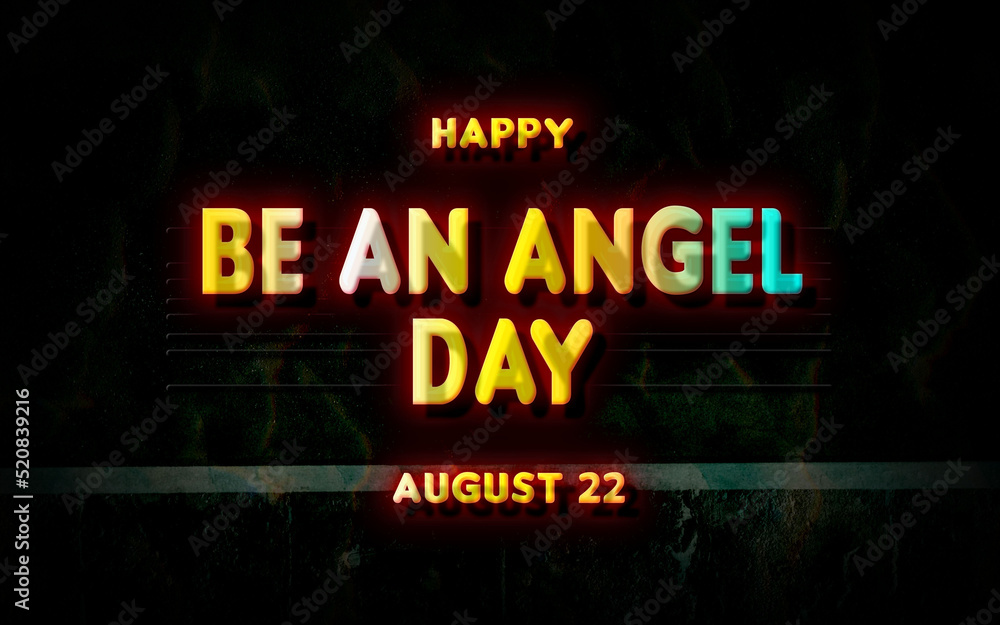 Happy Be an Angel Day, holidays month of august , Empty space for text, vector design