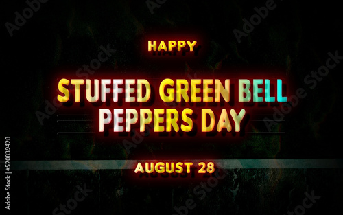Happy Stuffed Green Bell Peppers Day, holidays month of august , Empty space for text, vector design