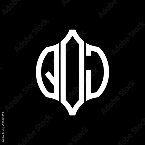 QOJ letter logo. QOJ best black background vector image. QOJ Monogram logo design for entrepreneur and business.
 photo