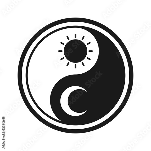 Yin Yang icon. Chinese taoism Vector symbol illustration photo