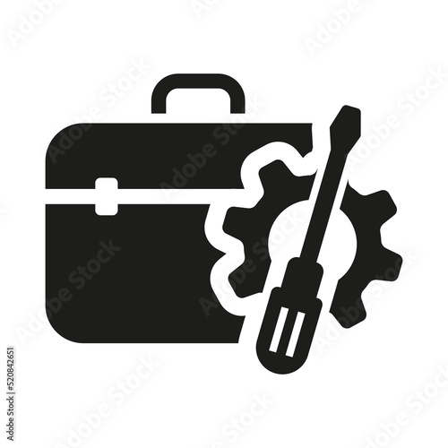 Tool box icon. Toolbox, toolkit and instrument. Fixing, repair and renovation vector illustration