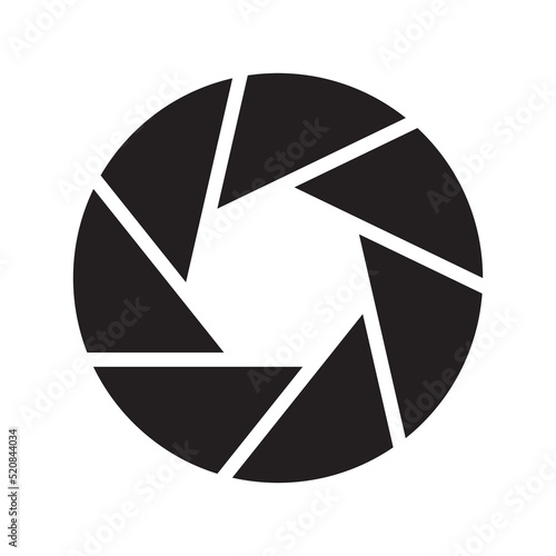 Camera shutter or objective icon. Aperture symbol illustration