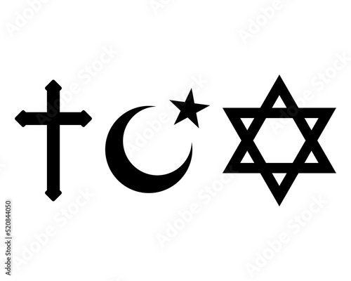 Canvas Print Christianity, Islam and Judaism icon