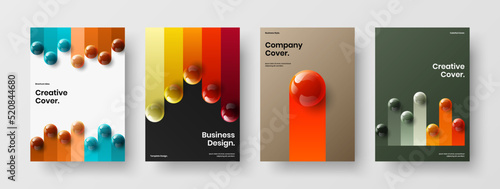 Foto Unique realistic balls company identity layout composition