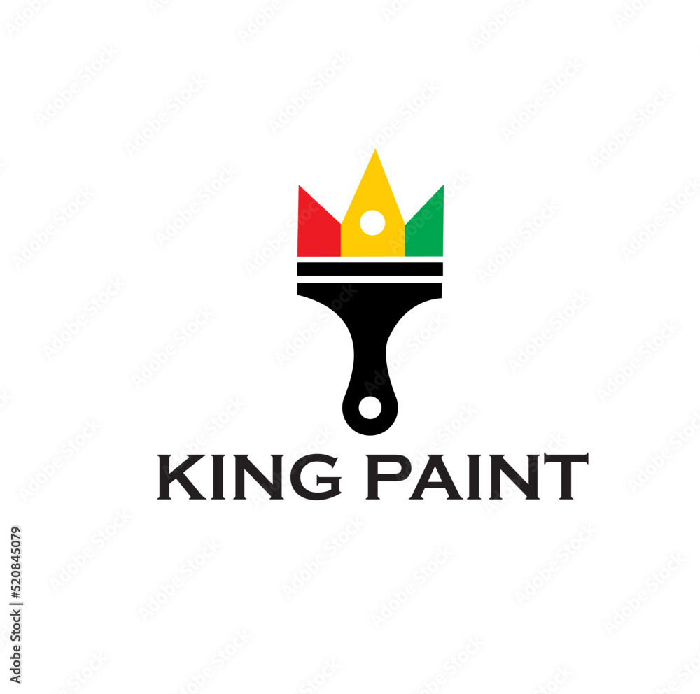 Obraz premium king paint logo design vector