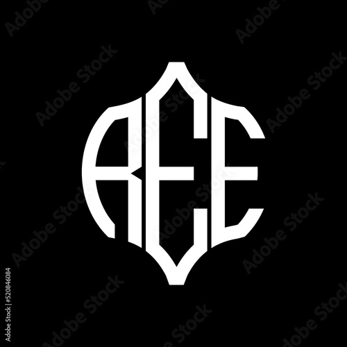 REE letter logo. REE best black background vector image. REE Monogram logo design for entrepreneur and business.
