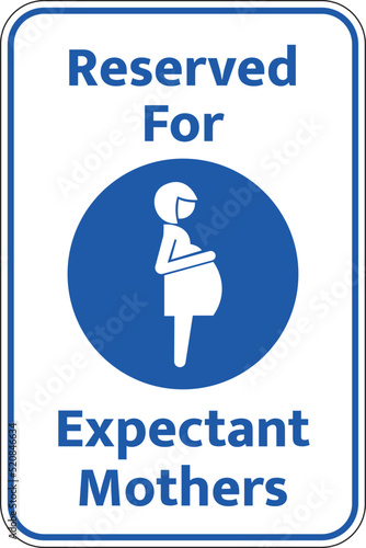 reserved for expectant mothers sign vector