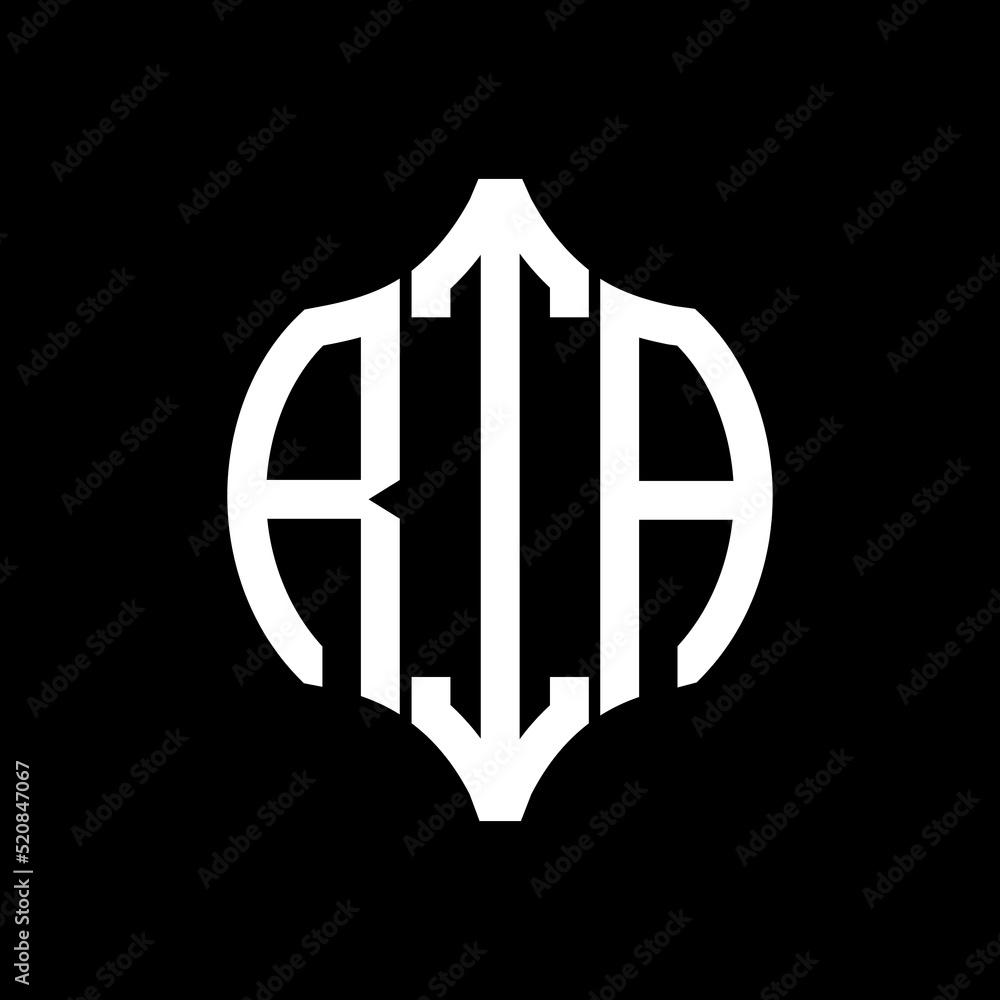 RIA letter logo. RIA best black background vector image. RIA Monogram ...