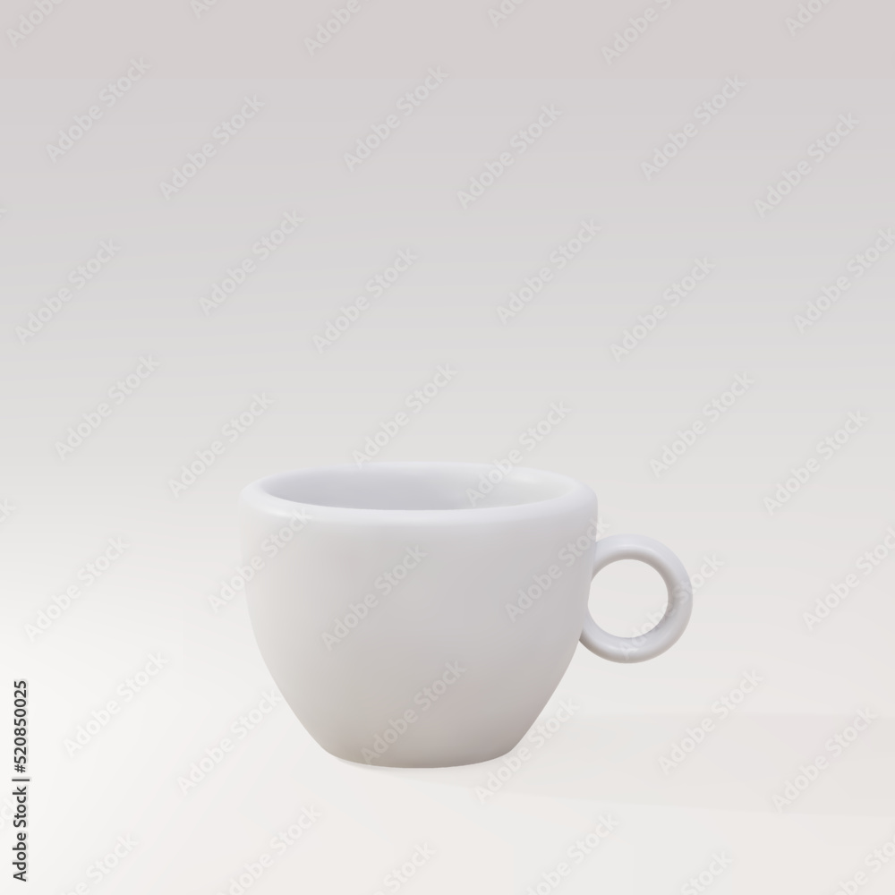 3d coffee cup on a grey background. Vector illustration. 3d coffee cup on a grey background. Vector illustration.