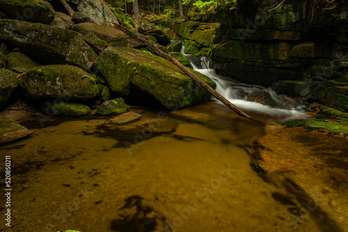 Jedlova creek in Jizerske mountains in spring morning photo