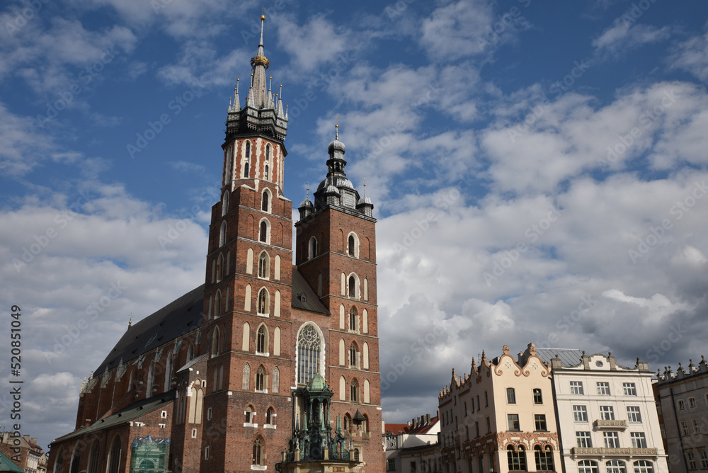 Monuments de la Grand Place de Cracovie. Pologne	