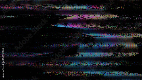 Unique Design Glitch noise static television VFX. Visual video effects stripes background, CRT tv screen no signal glitch effect