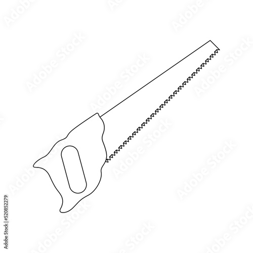 Saw Outline Icon Illustration on White Background