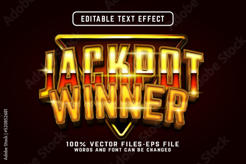 jackpot winner 3d text effect premium vectors