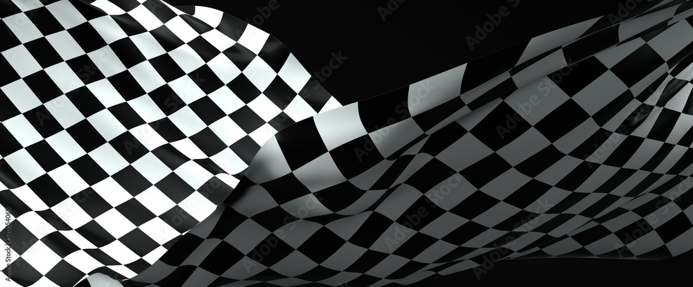 Obraz premium Checkered flag, race flag background 3d
