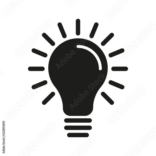 Light bulb with rays line icon. Lighting, electricity, electric, shine, wiring, glow. Thinking, creative idea, creativity, solution, strategy. Technology concept. Vector line icon for Advertising