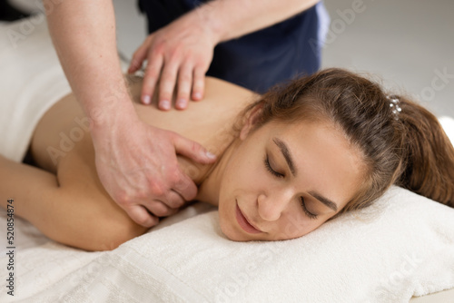 young caucasian female on massage