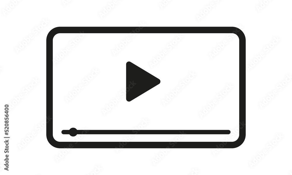 Video line icon. Movie, watch, series, play button, cinema, video hosting, entertainment, pause, player, view, screen, online, app, website. Film concept. Vector line icon for Business and Advertising Video line icon. Movie, watch, series, play button, cinema, video hosting, entertainment, pause, player, view, screen, online, app, website. Film concept. Vector line icon for Business and Advertising