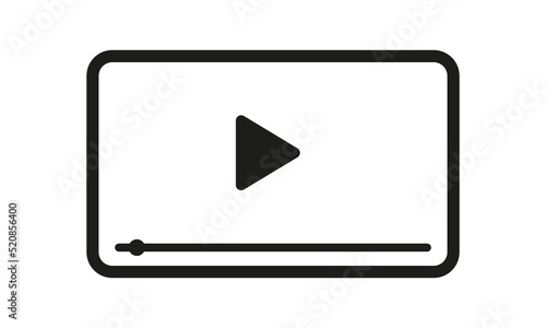Video line icon. Movie, watch, series, play button, cinema, video hosting, entertainment, pause, player, view, screen, online, app, website. Film concept. Vector line icon for Business and Advertising