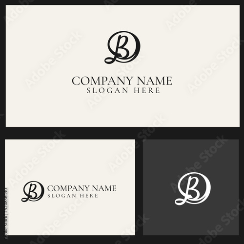 D B vector cursive letter monogram logo