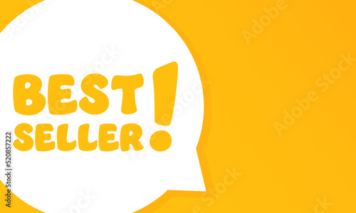 Best seller. Speech bubble with Best seller text. 2d illustration. Flat style. Vector line icon for Business and Advertising