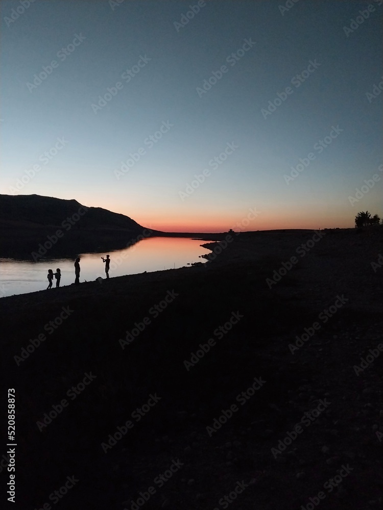 sunset on the river