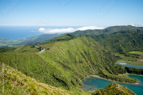 Azores, amazing View to Lagoa do Fogo, Sao Miguel Island in Azores, Portugal.